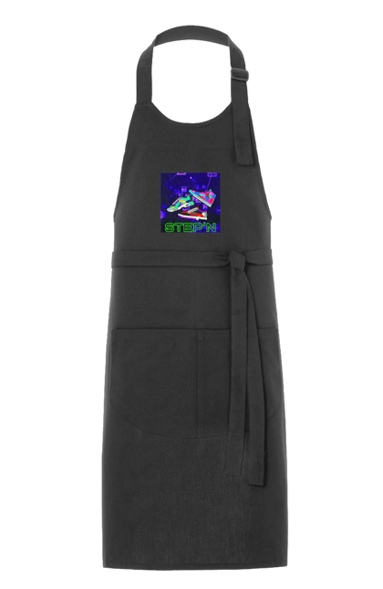 Фартух з принтом "Step`n". Віртуальні кросівки, крипта, криптовалюти, нфт, нфт кросівки, солана, степен. 2070702