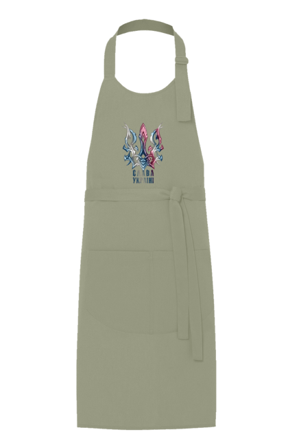 Фартух з принтом "Тризуб слава Україні кольоровий". Воля, свобода, слава україні, тризуб, тризуб слава україні, україна, я українець. 2070702