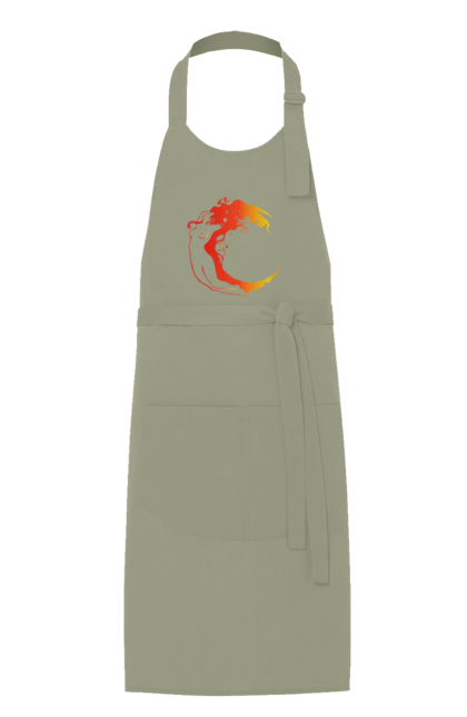 Apron with prints Moon girl. Cosmic, girl, moon, space, stars. 2070702