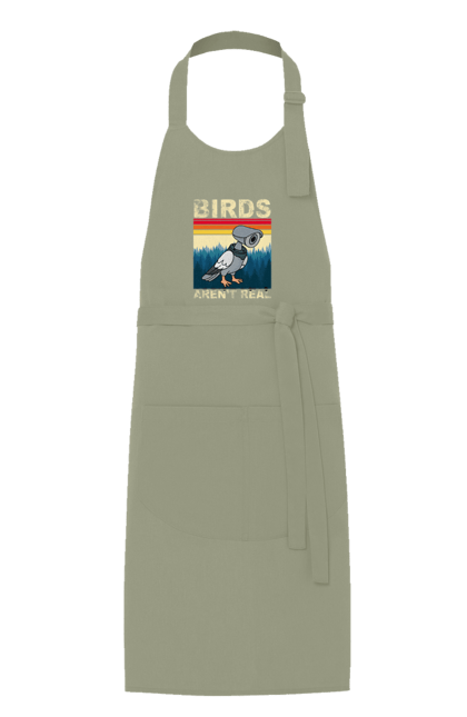 Apron with prints Birds aren't real. Bird, camcorder, camera, conspiracy, pigeon, reality, surveillance. 2070702