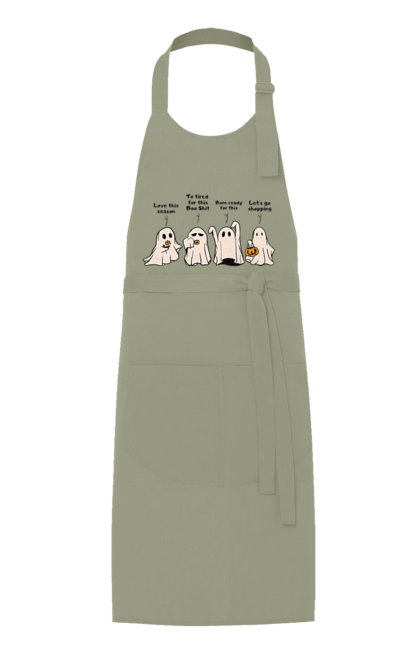 Apron with prints Halloween Ghost. Costume, ghost, halloween, holiday, october, october 31, scary, sweets, trick or treat. 2070702