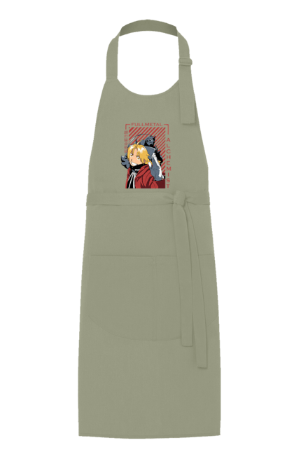 Apron with prints Fullmetal Alchemist. Adventures, alphonse elric, anime, edward elric, fullmetal alchemist, light novel, manga, steampunk. 2070702