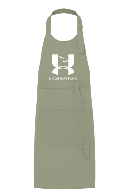 Фартух з принтом "Under Attack white". Андер армор, бренди, гумор, приколи, прикольні, ундер армор. 2070702