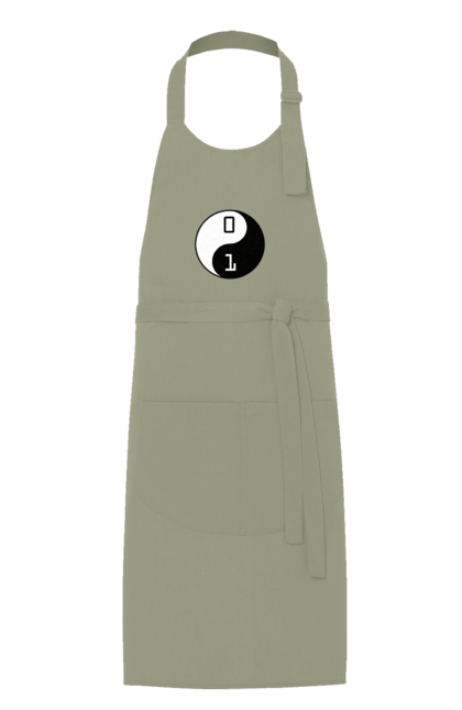 Фартух з принтом "Інь Янь". Angular, c, css, html, it, javascript, jquery, php, python, react, svelt, vue, айтишник, айті, гумор, код, кодувати, прогер, програміст, програмісти, ти ж, ти ж програміст, тиж програміст. 2070702