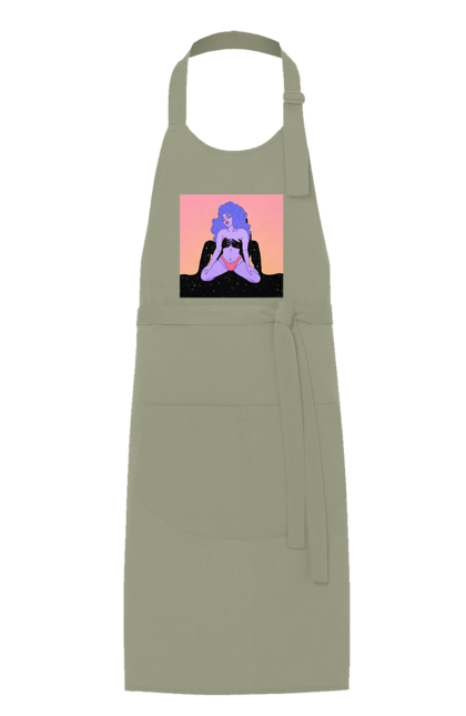 Фартух з принтом "Фіолетова Дівчина В Трусиках". Інопланетянка, у трусах. 2070702