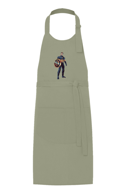 Apron with prints Captain Ukraine Zelensky art. Captain america, captain of ukraine, ukraine, volodymyr zelenskyi, zelenskyi. 2070702