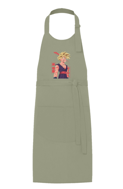 Apron with prints Dragon Ball Gohan. Anime, dragon ball, gohan, goku, manga, tv series, vegeta. 2070702