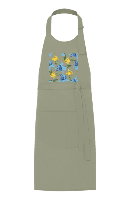 Фартух з принтом "Квіти Іриси". 8 березня, andreyanush, весна, весняний подарунок, день матері, день народження, літній подарунок, літо, подарунок дружині, подарунок коханій, подарунок мамі. 2070702
