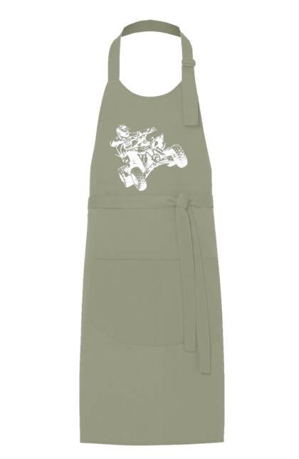 Apron with prints Man On Atv White. Atv, extreme, race. 2070702