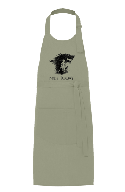 Apron with prints Game of Thrones Arya. Arya, game, got, not today, stark, starks, thrones, tv show, wolf, wolves. 2070702