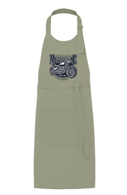 Фартух з принтом "Крутий vintage мотоцикл". Америка, вінтаж, вінтажний, гарний, мотоцикл, мотоцикли, ретро, стильно, стильовий, чоловічий. 2070702