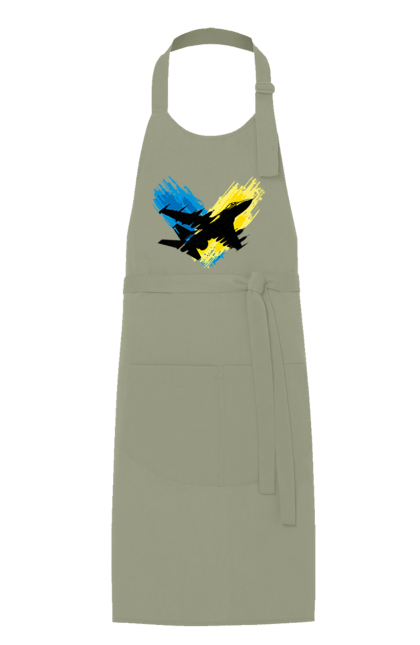 Apron with prints Airplane F 16. Aircraft f16, airplane, f16, flag, patriotic, ssu, with a flag. 2070702