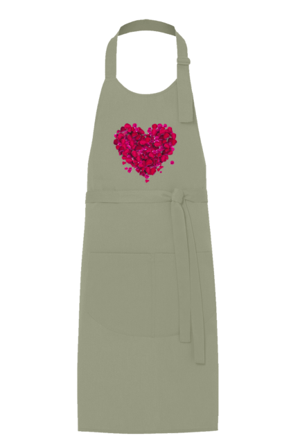Фартух з принтом "Серце З Пелюсток Троянди". Пелюстки, серце, троянда. 2070702
