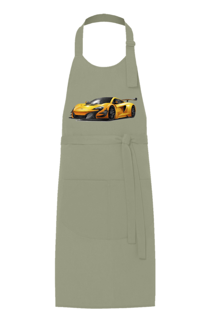 Apron with prints Sports car. Car, sport, sports car, yellow car, yellow sports car. 2070702