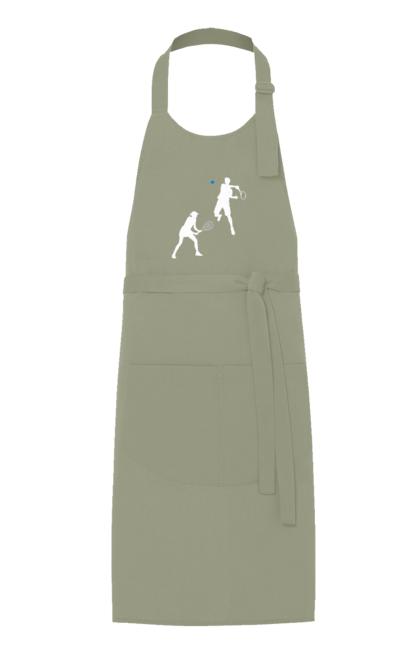 Фартук с принтом Теннис. Большой теннис, грунт, игроки, мяч, призовой фонд, ракетка, спонсор, турнир на грунте, турнирная сетка, хард. 2070702