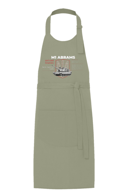 Фартух з принтом "M1 Abrams англійська". Abrams, m1 abrams, залужний, зброя, танк. 2070702