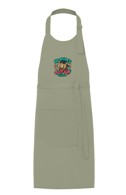 Фартух з принтом "Лабубу". Norulesjustfun, y2k, бандана, вуличний стиль, грайливий, графіті, зухвалий, лабубу, ретромультяшка, яскраво. 2070702