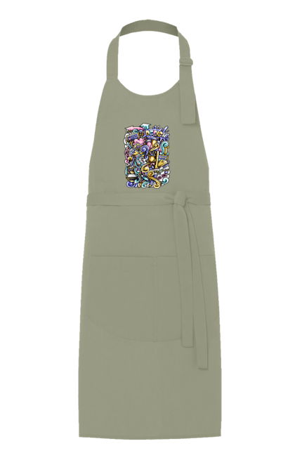 Фартук с принтом Школа обучения. Калькулятор, канцелярия, карандаш, обучение, ручка, тетрадь, школа. 2070702