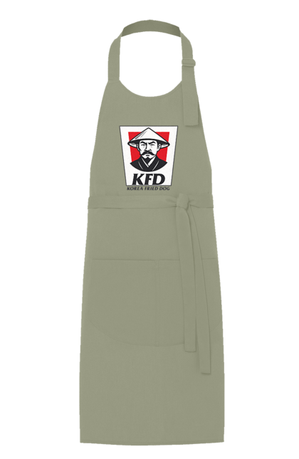 Фартух з принтом "Korea Fried Dog". Бренди, гумор, жартівливі, кфц, літні, прикольні, смішні, фаст-фуд. 2070702