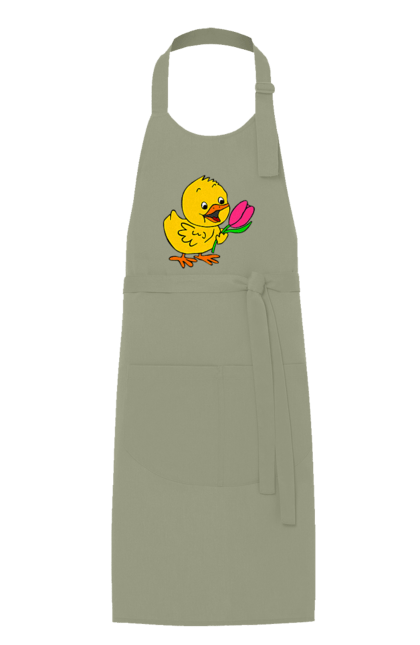 Фартух з принтом "Курча З Тюльпаном". Курча, тюльпан. 2070702