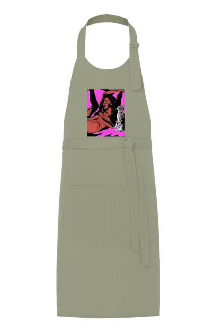 Apron with prints Girl Gets Fun. Cat, naked, passion, satisfaction. 2070702