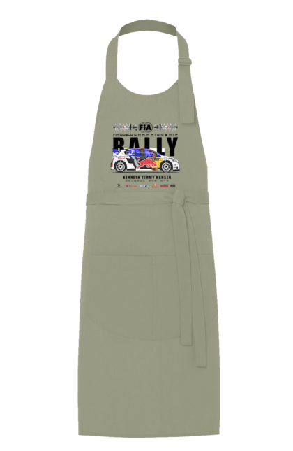 Apron with prints Red Bull Rally. Auto, automobile, car, race, rally, rally, red bull, redbull, sport. 2070702