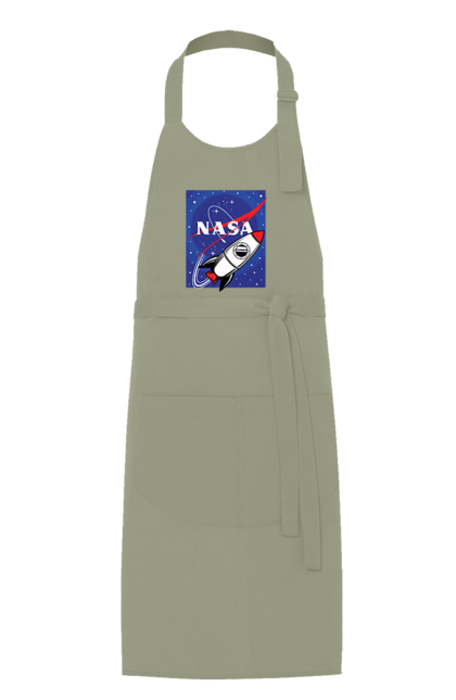 Apron with prints NASA. Aeronautics, astronautics, aviation, nasa, research, rocket, science, space, technologies, usa. 2070702