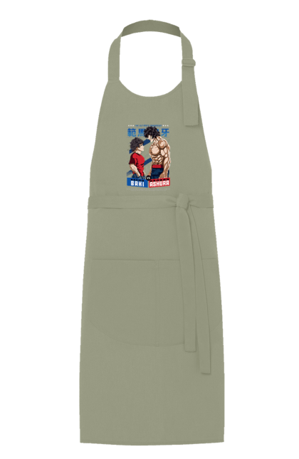 Apron with prints Hanma Baki. Anime, baki fighter, hanma baki, manga, martial arts, tv series. 2070702