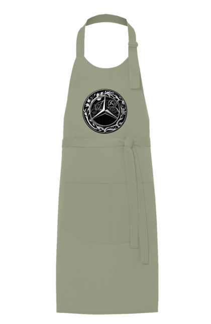 Фартух з принтом "Mercedes Benz Лого Арт". Авто, автомобіль, логотип мерседес, машини, мерс, мерседес. 2070702