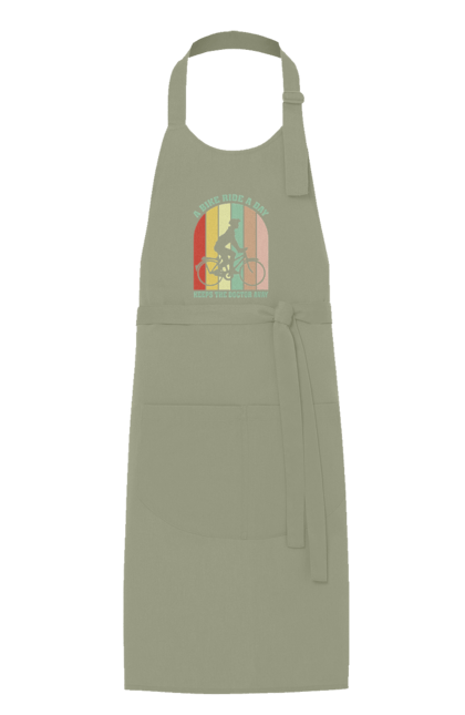 Фартух з принтом "Поїздка на велосипеді". Велопрогулянка, велосипед, здоровий спосіб життя, зож, поїздка на велосипеді. 2070702