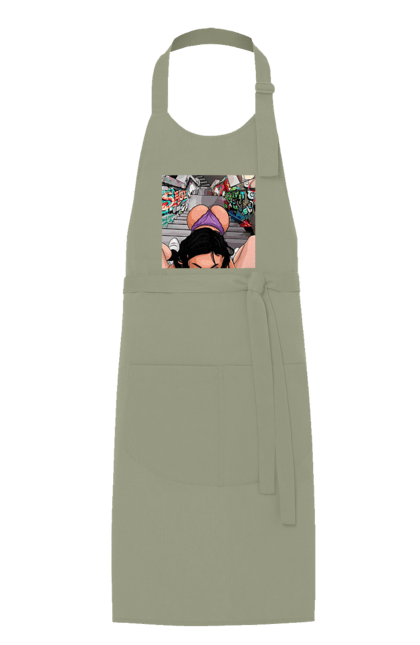 Фартух з принтом "Дівчина На Колінах Перед Хлопчиною". Гола, жопа, на колінах, смоктати. 2070702