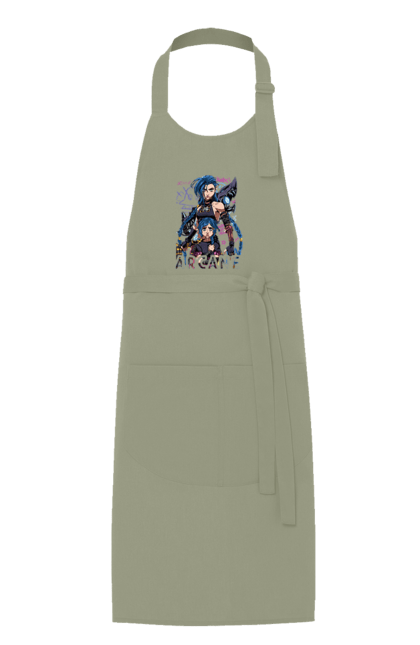Фартух з принтом "Аркейн". Arcane, fortiche, league of legends, riot games, аркейн, вай, джинкс, мультсеріал, фентезі. 2070702