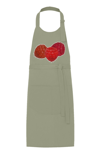 Фартух з принтом "Малина". Веган, вегетаріанець, делікатес, дієта, їжа, літо, малина, плід, смачно, стигла, червона, ягода. 2070702