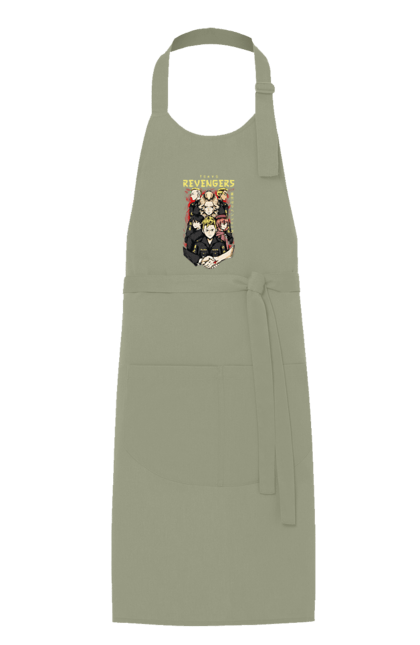 Apron with prints Tokyo Avengers. Action movie, anime, fantasy, game, manga, takemichi, thriller, tokyo avengers, tokyo revengers, tv series. 2070702