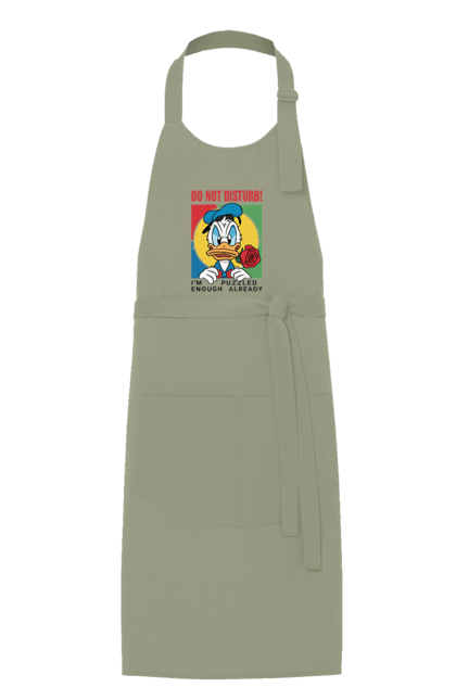 Apron with prints Donald Duck Do not disturb!. Animated series, cartoon, disney, do not disturb, donald duck. 2070702