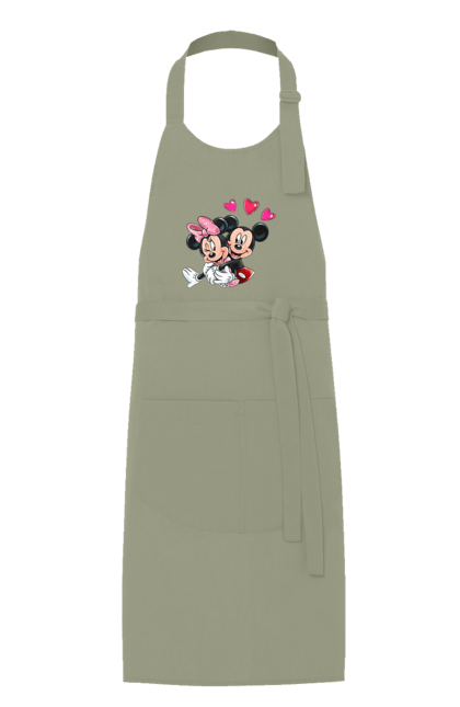 Фартук с принтом Микки Маус и Минни Маус. Mickey mouse, minnie mouse, дисней, микки, микки маус, минни маус, мультфильм. 2070702