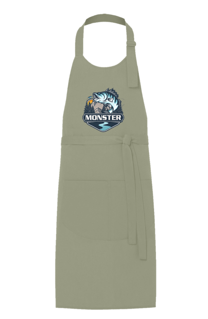 Фартух з принтом "Рибалка". Монстер, рибак, рибалка, хоббі. 2070702