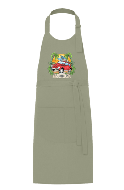 Фартух з принтом "Літо, Машина І Пальми". Відпочинок, літо, машина, пальми. 2070702