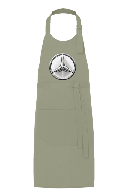 Фартух з принтом "Mercedes Benz Лого Металік". Авто, автомобіль, логотип мерседес, машини, мерс, мерседес. 2070702