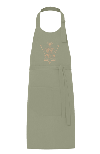 Фартух з принтом "Скелет на мотоциклі". Драйв, мотоцикл, скелет. 2070702