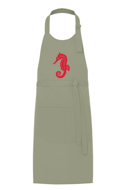 Фартух з принтом "Морський коник". Відпочинок, квіти, літні канікули, літо, море, морський коник, морські жителі. 2070702