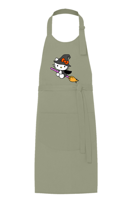 Apron with prints Hello Kitty Halloween. Brand, cat, character, halloween, hello kitty, kitten, kitty, witch. 2070702