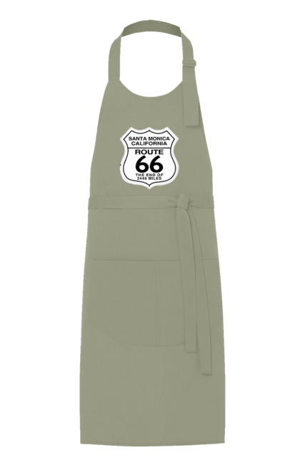 Фартух з принтом "Route 66". Байк, байкер, байкер клуб, брат, брати, брутал, гарячий асфальт, гарячий кінь, гарячий стрижень, дорога 50, дорога 66, дорога 80, дороги америки, дороги україни, жага швидкості, клуб байкерів, мотоцикл, мотоцикліст, справжній чоловік, чувак, швидкість. 2070702