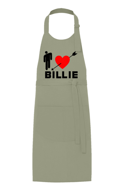 Фартух з принтом "Біллі Айліш". Біллі айліш, логотип біллі айліш, принт біллі айліш, співачка біллі айліш. 2070702