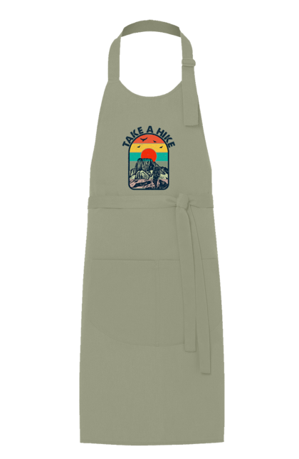 Фартук с принтом Прогуляйся Альпинист, Горы. Альпинист, горы, поход, прогуляйся. 2070702