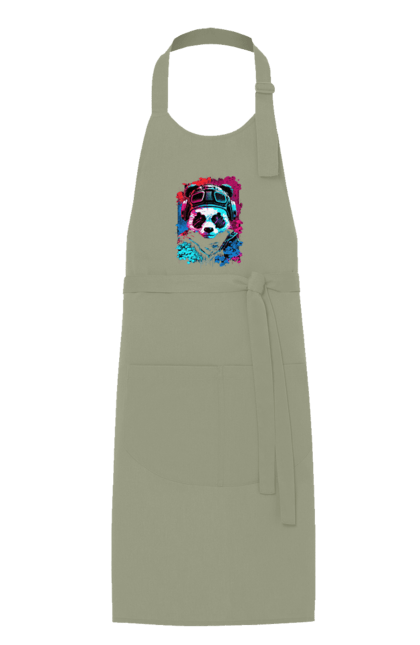 Фартух з принтом "Панда в VR шолом". Віртуальна реальність, гік, панда, персонаж, шолом. 2070702