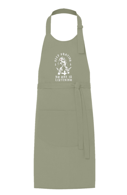 Фартух з принтом "Монашка фак". Крута, метал, модна, молодіжна, ніхто не слухає, продовжуй молитися, рок, стильна, фак, черниця. 2070702