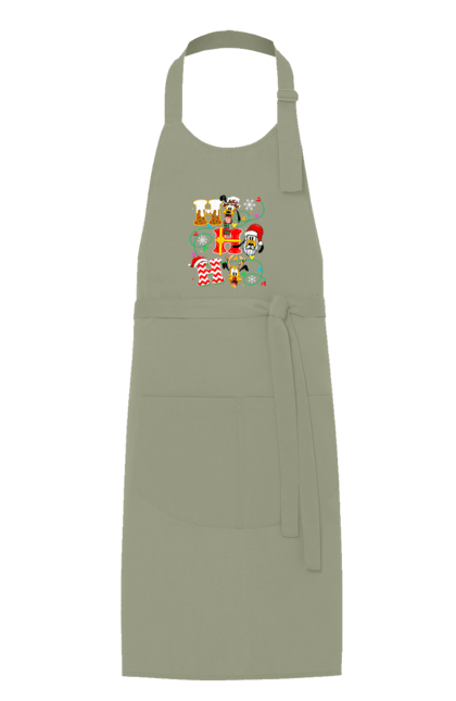 Apron with prints Merry Christmas. Cartoon, christmas, christmas, deer, disney, holiday, merry christmas, santa. 2070702