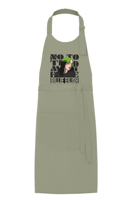 Фартух з принтом "Біллі Айліш". Біллі айліш, логотип біллі айліш, принт біллі айліш, співачка біллі айліш. 2070702