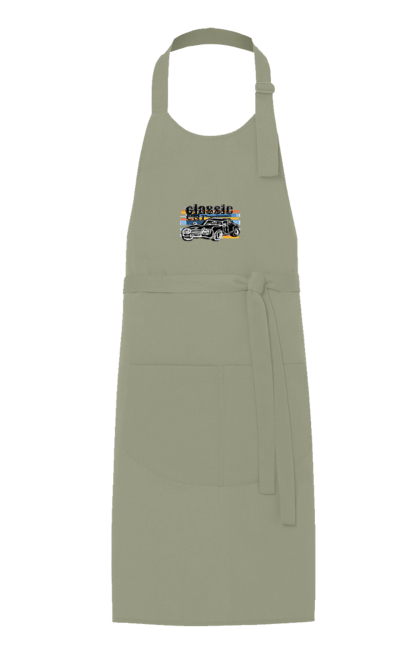 Фартук с принтом Принт Классический Автомобиль. Автомобиль, классический, ретро авто, старинный автомобиль. 2070702